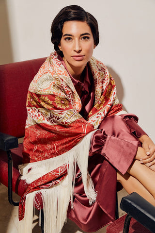 Mantón Rosas rojo - Altermanila