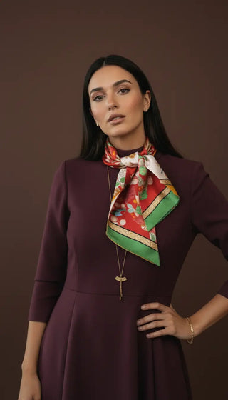 Pañuelo Lunaria Rojo 100x100