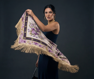 Mantón Anémonas Violeta