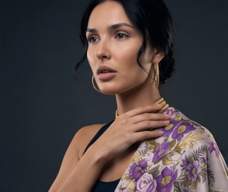 Mantón Anémonas Violeta