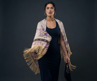 Mantón Anémonas Violeta