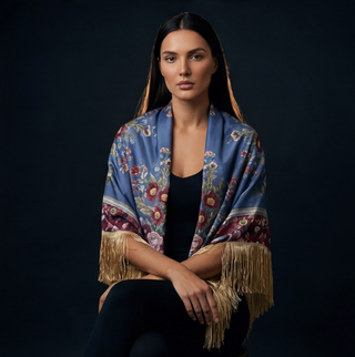 Mantón Anémonas Borgoña