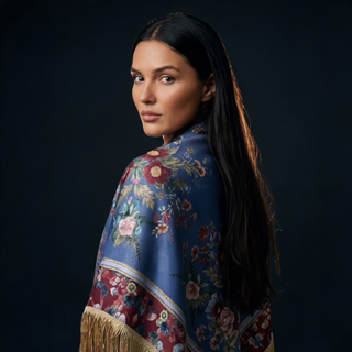 Mantón Anémonas Borgoña