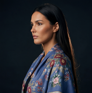 Mantón Anémonas Borgoña