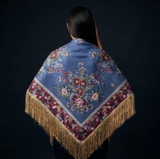 Mantón Anémonas Borgoña