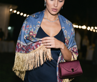 Mantón Anémonas Borgoña