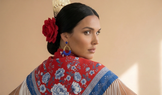 Mantoncillo Toile de Jouy Azul & Rojo