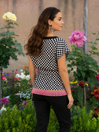 Blusa Seda Dama Rosa
