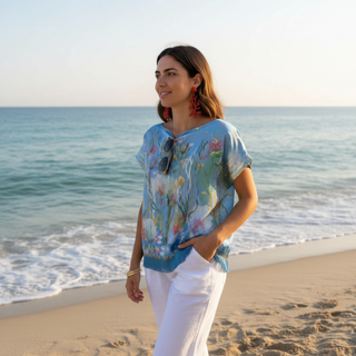 Blusa Seda Fondos Marinos