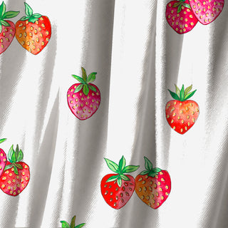 Blusa Seda Fresas Blanco
