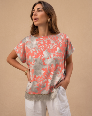 Blusa Seda Petirrojo Coral