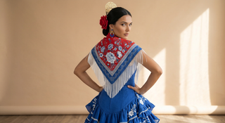 Mantoncillo Toile de Jouy Azul & Rojo