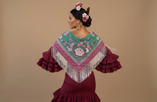 Mantoncillo Toile de Jouy Fucsia & Verde