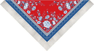 Mantoncillo Toile de Jouy Azul & Rojo
