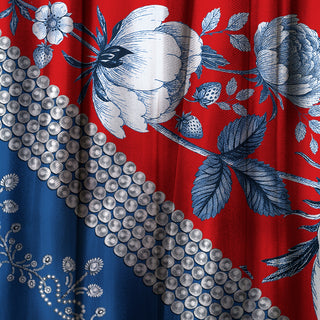 Mantoncillo Toile de Jouy Azul & Rojo