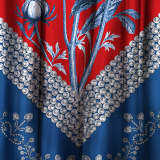 Mantoncillo Toile de Jouy Azul & Rojo