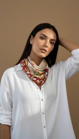 Pañuelo Lunaria Rojo 100x100