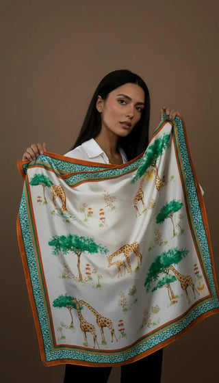 Pañuelo Jirafas 100x100